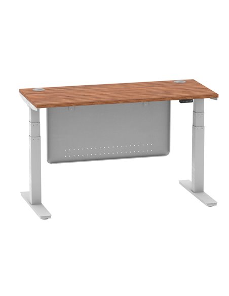 Dynamic Air Modesty 1400 x 600mm Height Adjustable Office Desk Walnut Top Cable Ports Modesty Panel HA01366 - pic 77940 | FastDaddyshop
