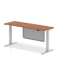 Dynamic Air Modesty 1800 x 600mm Height Adjustable Office Desk Walnut Top Cable Ports Modesty Panel HA01368