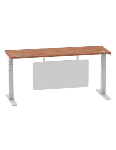 Dynamic Air Modesty 1800 x 600mm Height Adjustable Office Desk Walnut Top Cable Ports Modesty Panel HA01368