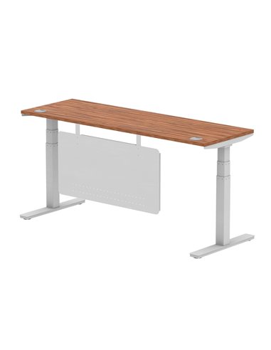 Dynamic Air Modesty 1800 x 600mm Height Adjustable Office Desk Walnut Top Cable Ports Modesty Panel HA01368