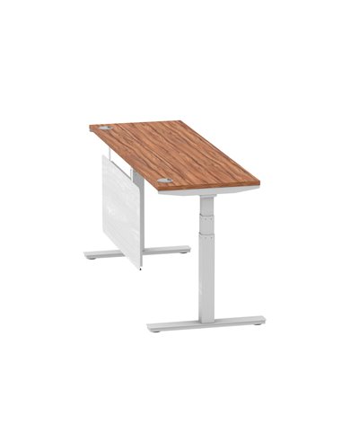Dynamic Air Modesty 1800 x 600mm Height Adjustable Office Desk Walnut Top Cable Ports Modesty Panel HA01368