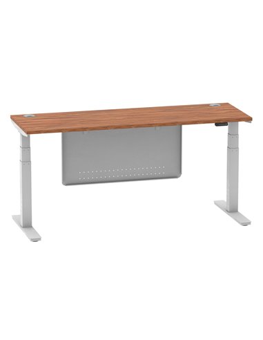 Dynamic Air Modesty 1800 x 600mm Height Adjustable Office Desk Walnut Top Cable Ports Modesty Panel HA01368