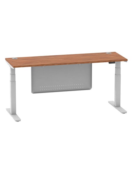 Dynamic Air Modesty 1800 x 600mm Height Adjustable Office Desk Walnut Top Cable Ports Modesty Panel HA01368 - pic 77949 | FastDaddyshop