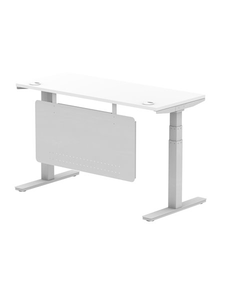 Dynamic Air Modesty 1400 x 600mm Height Adjustable Office Desk White Top Cable Ports Modesty Panel HA01370 - pic 77955 | FastDaddyshop