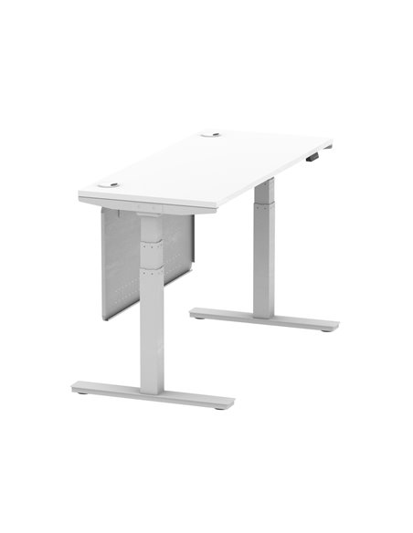 Dynamic Air Modesty 1400 x 600mm Height Adjustable Office Desk White Top Cable Ports Modesty Panel HA01370 - pic 77957 | FastDaddyshop