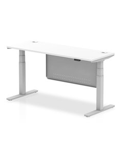 Dynamic Air Modesty 1600 x 600mm Height Adjustable Office Desk White Top Cable Ports Modesty Panel HA01371