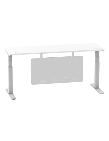 Dynamic Air Modesty 1800 x 600mm Height Adjustable Office Desk White Top Cable Ports Modesty Panel HA01372