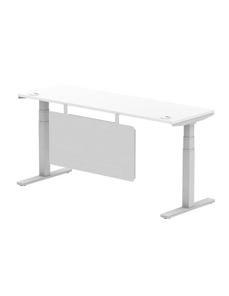 Dynamic Air Modesty 1800 x 600mm Height Adjustable Office Desk White Top Cable Ports Modesty Panel HA01372 - pic 77964 | FastDaddyshop