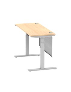 Dynamic Air Modesty 1400 x 600mm Height Adjustable Office Desk Maple Top Cable Ports Modesty Panel HA01374 2