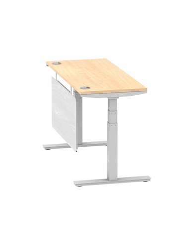 Dynamic Air Modesty 1400 x 600mm Height Adjustable Office Desk Maple Top Cable Ports Modesty Panel HA01374