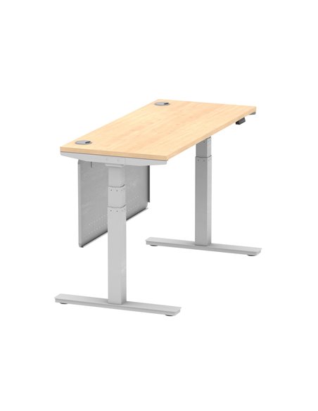 Dynamic Air Modesty 1400 x 600mm Height Adjustable Office Desk Maple Top Cable Ports Modesty Panel HA01374 - pic 77975 | FastDaddyshop