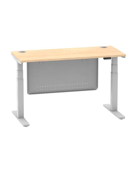 Dynamic Air Modesty 1400 x 600mm Height Adjustable Office Desk Maple Top Cable Ports Modesty Panel HA01374 - pic 77976 | FastDaddyshop