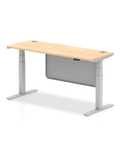Dynamic Air Modesty 1600 x 600mm Height Adjustable Office Desk Maple Top Cable Ports Modesty Panel HA01375