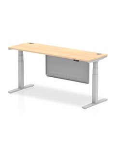 Dynamic Air Modesty 1800 x 600mm Height Adjustable Office Desk Maple Top Cable Ports Modesty Panel HA01376