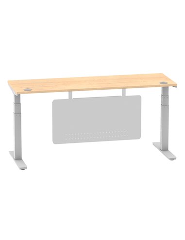 Dynamic Air Modesty 1800 x 600mm Height Adjustable Office Desk Maple Top Cable Ports Modesty Panel HA01376