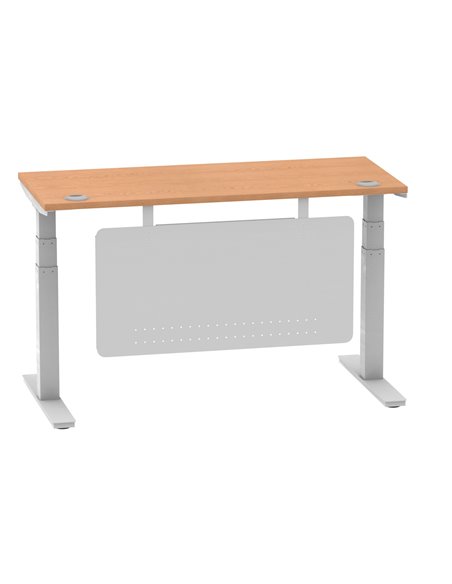 Dynamic Air Modesty 1400 x 600mm Height Adjustable Office Desk Oak Top Cable Ports Modesty Panel HA01378 - pic 77990 | FastDaddyshop