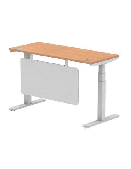 Dynamic Air Modesty 1400 x 600mm Height Adjustable Office Desk Oak Top Cable Ports Modesty Panel HA01378 - pic 77991 | FastDaddyshop