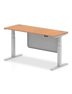 Dynamic Air Modesty 1600 x 600mm Height Adjustable Office Desk Oak Top Cable Ports Modesty Panel HA01379