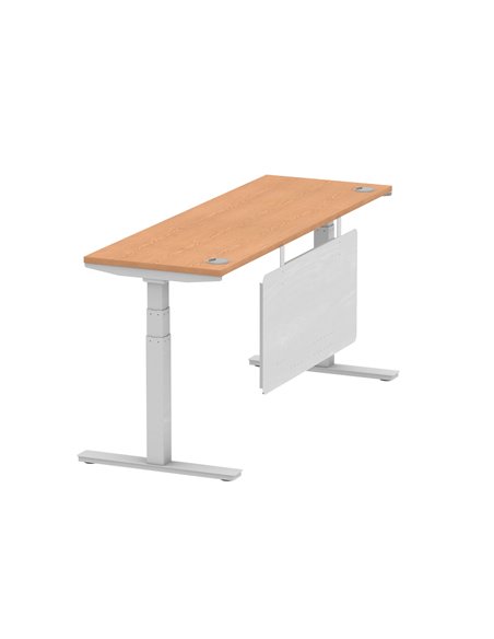 Dynamic Air Modesty 1800 x 600mm Height Adjustable Office Desk Oak Top Cable Ports Modesty Panel HA01380 - pic 77998 | FastDaddyshop