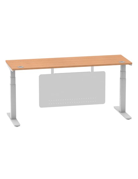 Dynamic Air Modesty 1800 x 600mm Height Adjustable Office Desk Oak Top Cable Ports Modesty Panel HA01380 - pic 77999 | FastDaddyshop