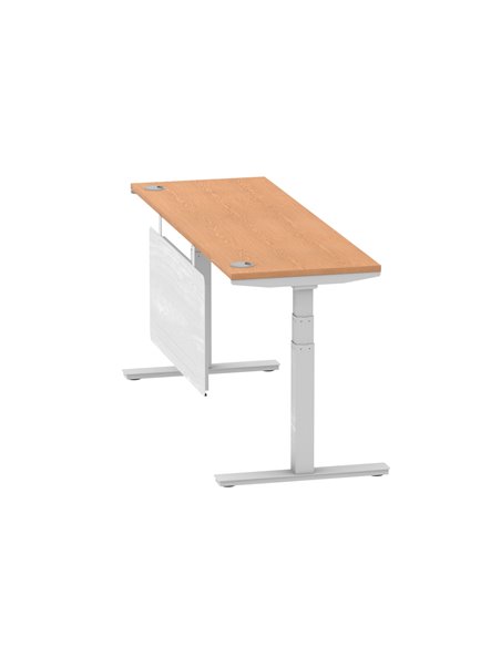 Dynamic Air Modesty 1800 x 600mm Height Adjustable Office Desk Oak Top Cable Ports Modesty Panel HA01380 - pic 78001 | FastDaddyshop