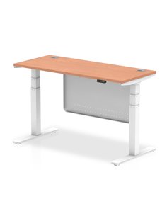 Dynamic Air Modesty 1400 x 600mm Height Adjustable Office Desk Beech Top Cable Ports Modesty Panel HA01382