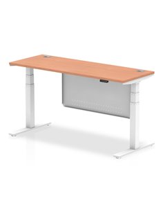 Dynamic Air Modesty 1600 x 600mm Height Adjustable Office Desk Beech Top Cable Ports Modesty Panel HA01383