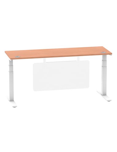 Dynamic Air Modesty 1800 x 600mm Height Adjustable Office Desk Beech Top Cable Ports Modesty Panel HA01384