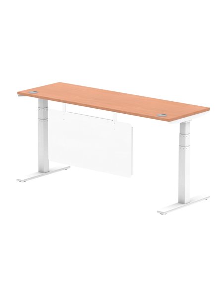Dynamic Air Modesty 1800 x 600mm Height Adjustable Office Desk Beech Top Cable Ports Modesty Panel HA01384 - pic 78018 | FastDaddyshop