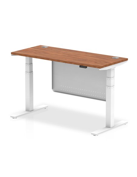 Dynamic Air Modesty 1400 x 600mm Height Adjustable Office Desk Walnut Top Cable Ports Modesty Panel HA01386 - pic 78023 | FastDaddyshop