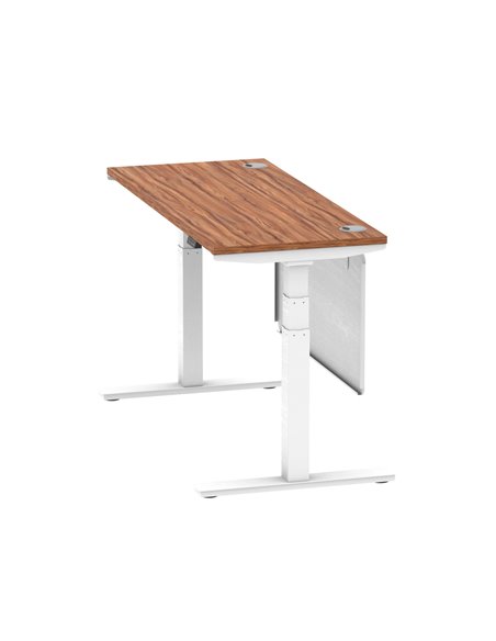 Dynamic Air Modesty 1400 x 600mm Height Adjustable Office Desk Walnut Top Cable Ports Modesty Panel HA01386 - pic 78024 | FastDaddyshop