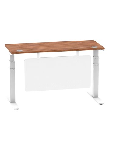 Dynamic Air Modesty 1400 x 600mm Height Adjustable Office Desk Walnut Top Cable Ports Modesty Panel HA01386