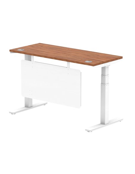 Dynamic Air Modesty 1400 x 600mm Height Adjustable Office Desk Walnut Top Cable Ports Modesty Panel HA01386 - pic 78027 | FastDaddyshop
