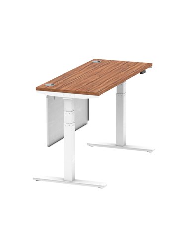 Dynamic Air Modesty 1400 x 600mm Height Adjustable Office Desk Walnut Top Cable Ports Modesty Panel HA01386