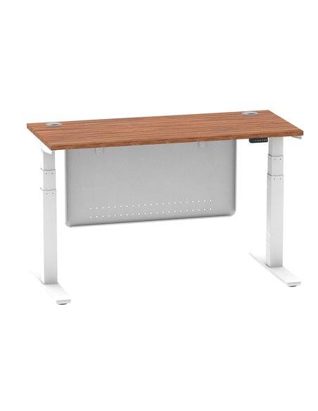 Dynamic Air Modesty 1400 x 600mm Height Adjustable Office Desk Walnut Top Cable Ports Modesty Panel HA01386 - pic 78030 | FastDaddyshop