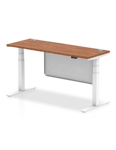 Dynamic Air Modesty 1600 x 600mm Height Adjustable Office Desk Walnut Top Cable Ports Modesty Panel HA01387