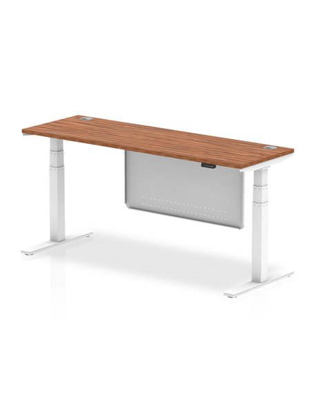 Dynamic Air Modesty 1800 x 600mm Height Adjustable Office Desk Walnut Top Cable Ports Modesty Panel HA01388 - pic 78032 | FastDaddyshop