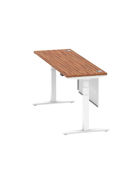 Dynamic Air Modesty 1800 x 600mm Height Adjustable Office Desk Walnut Top Cable Ports Modesty Panel HA01388 - pic 78033 | FastDaddyshop