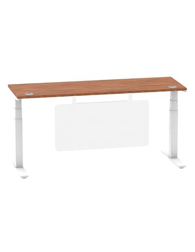 Dynamic Air Modesty 1800 x 600mm Height Adjustable Office Desk Walnut Top Cable Ports Modesty Panel HA01388
