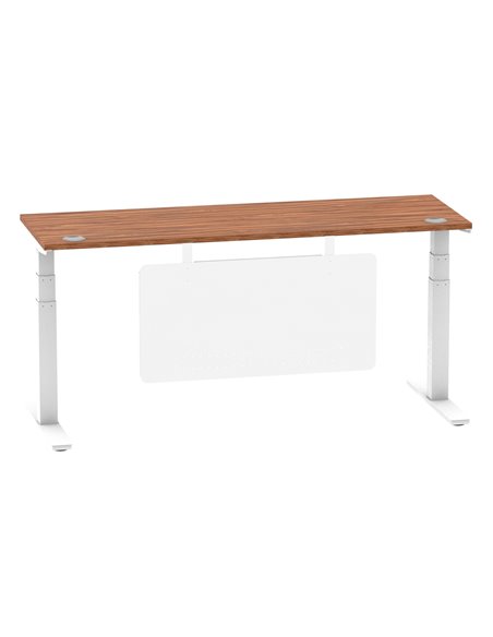 Dynamic Air Modesty 1800 x 600mm Height Adjustable Office Desk Walnut Top Cable Ports Modesty Panel HA01388 - pic 78035 | FastDaddyshop