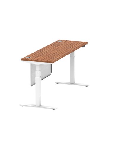 Dynamic Air Modesty 1800 x 600mm Height Adjustable Office Desk Walnut Top Cable Ports Modesty Panel HA01388
