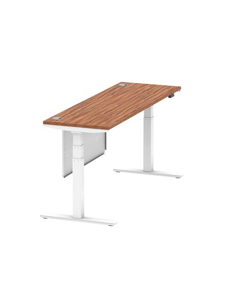 Dynamic Air Modesty 1800 x 600mm Height Adjustable Office Desk Walnut Top Cable Ports Modesty Panel HA01388 - pic 78038 | FastDaddyshop