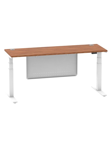 Dynamic Air Modesty 1800 x 600mm Height Adjustable Office Desk Walnut Top Cable Ports Modesty Panel HA01388 - pic 78039 | FastDaddyshop