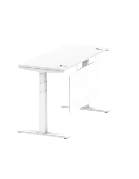Dynamic Air Modesty 1400 x 600mm Height Adjustable Office Desk White Top Cable Ports Modesty Panel HA01390 - pic 78043 | FastDaddyshop