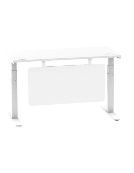 Dynamic Air Modesty 1400 x 600mm Height Adjustable Office Desk White Top Cable Ports Modesty Panel HA01390 - pic 78044 | FastDaddyshop
