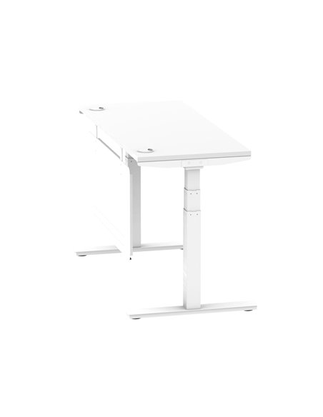 Dynamic Air Modesty 1400 x 600mm Height Adjustable Office Desk White Top Cable Ports Modesty Panel HA01390 - pic 78046 | FastDaddyshop