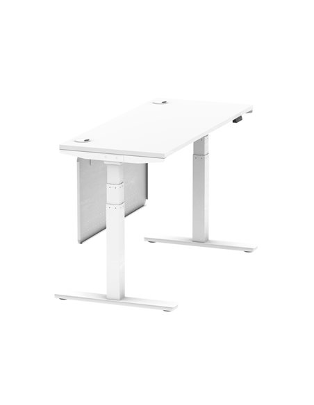 Dynamic Air Modesty 1400 x 600mm Height Adjustable Office Desk White Top Cable Ports Modesty Panel HA01390 - pic 78047 | FastDaddyshop