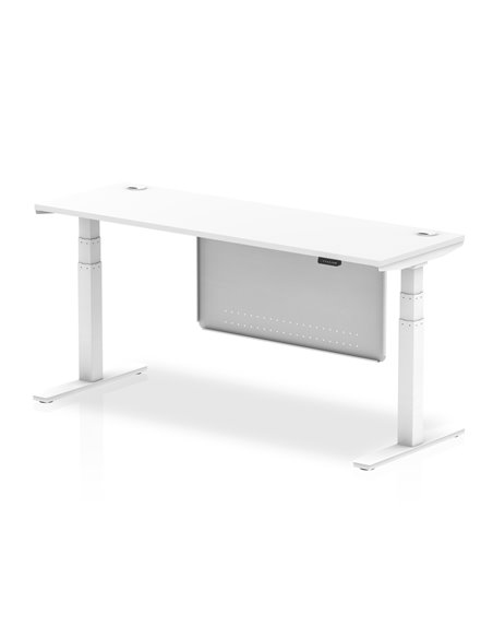 Dynamic Air Modesty 1800 x 600mm Height Adjustable Office Desk White Top Cable Ports Modesty Panel HA01392 - pic 78050 | FastDaddyshop