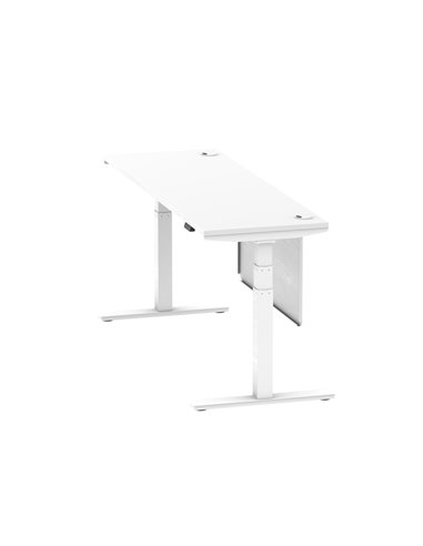 Dynamic Air Modesty 1800 x 600mm Height Adjustable Office Desk White Top Cable Ports Modesty Panel HA01392