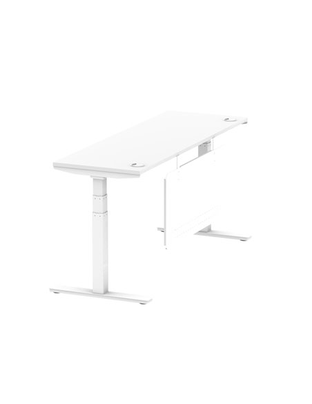 Dynamic Air Modesty 1800 x 600mm Height Adjustable Office Desk White Top Cable Ports Modesty Panel HA01392 - pic 78052 | FastDaddyshop